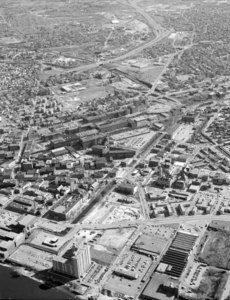 Downtown looking southeast as far as Lowell cemeteries