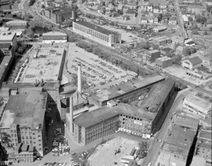 Looking west over Market Mills to Suffolk Street