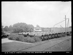 Distribution Department, Chestnut Hill Pipe Yard, 60-inch pipes, Brighton, Mass., Sep. 13, 1909