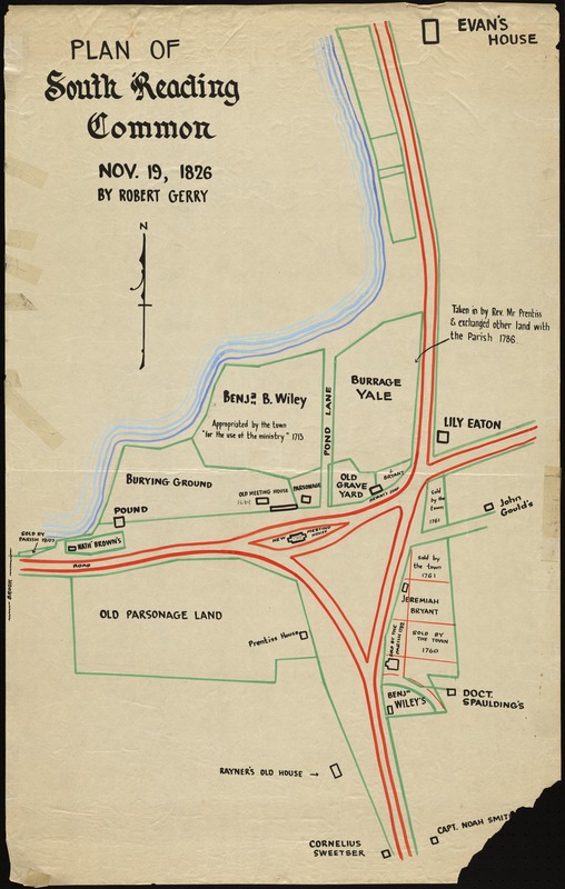 Plan of South Reading Common, Nov. 19, 1826