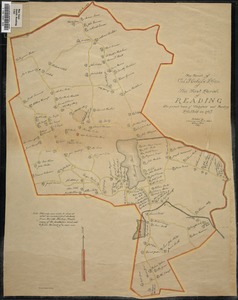 Facsimile of Col. Nichols' plan of the First Parish of Reading, the present towns of Wakefield and Reading, plotted in 1765