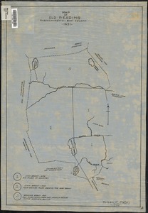 Map of old Reading, Massachusetts Bay Colony, 1651