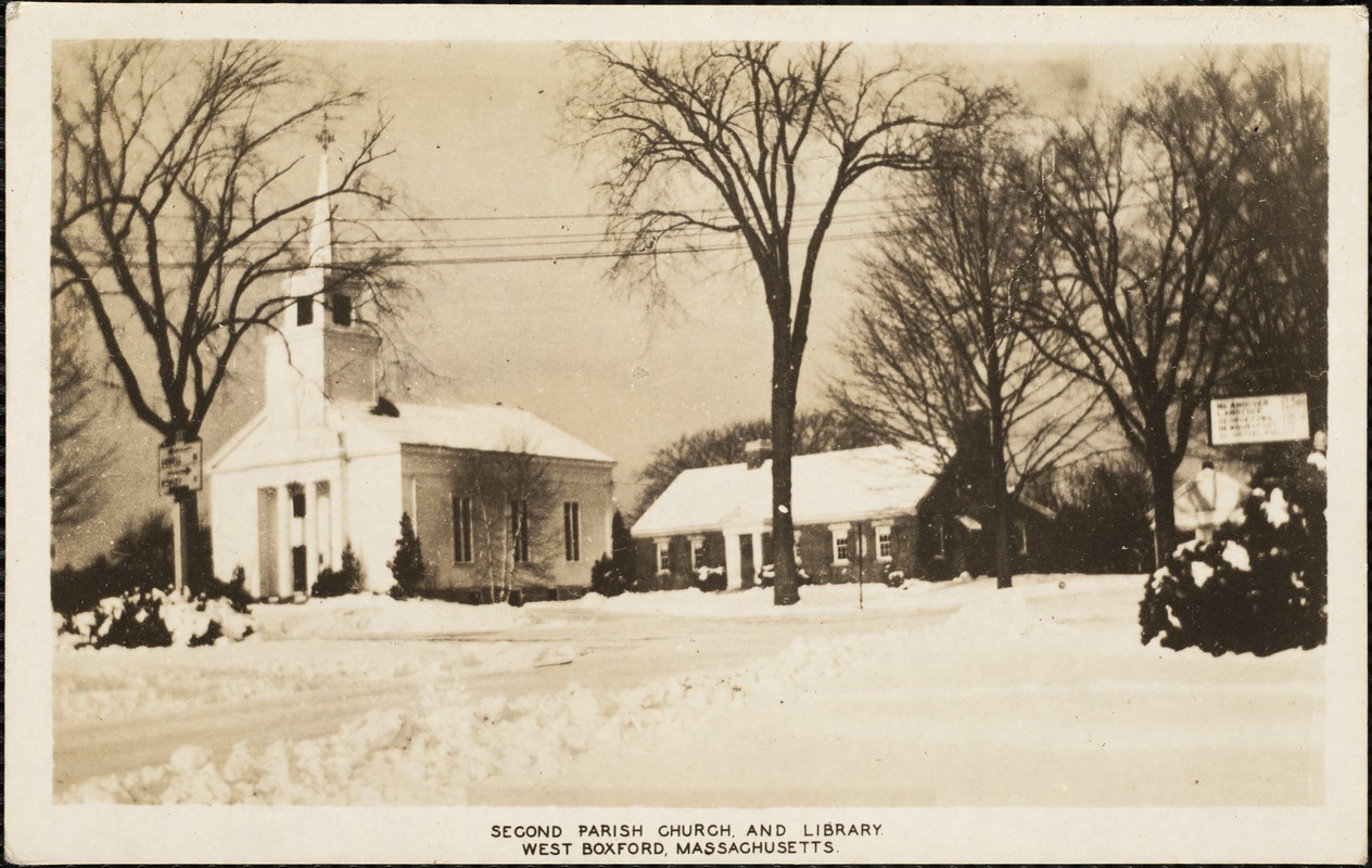 Second Parish Church and library. West Boxford, Massachusetts
