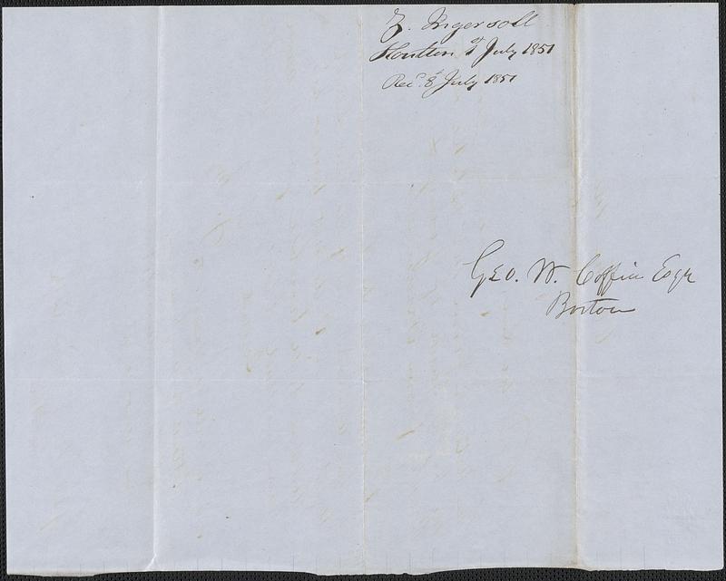 Z. Ingersoll to George Coffin, 1 July 1851