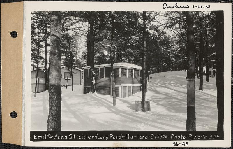 Emil And Annie Stickler, Camp, Long Pond, Rutland, Mass., Feb. 5, 1932 ...