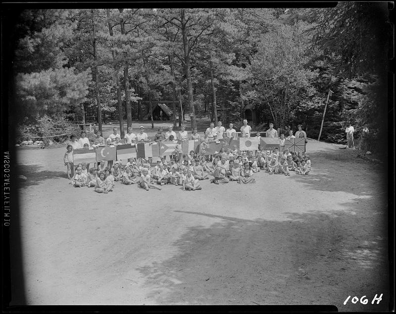 Good photograph with children and country flags and dress