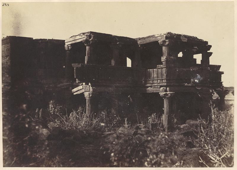 View of unidentified ruined temple with columns
