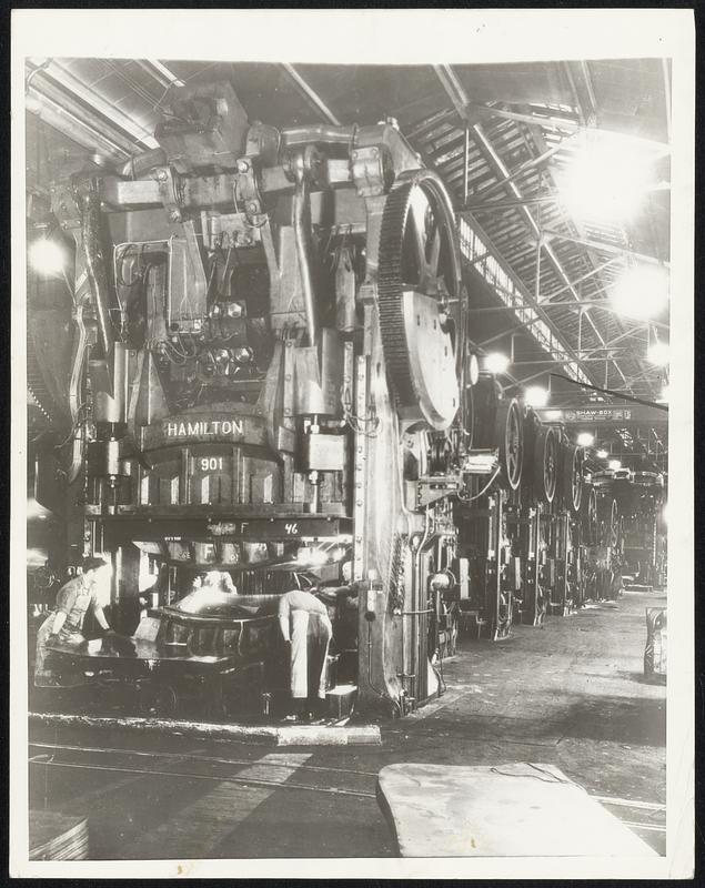 "Not Since the Boom..." Thus do Auto Producers Describe the Present Condition of the Industry, as it Approaches the 2,000,000-Unit Mark for 1935, Enjoying Its Most Prosperous Production Records Since 1929 and the Boom. Monster Machines Such as This One Are Kept Busy--It is a Giant Press, for Creating Those Air Flow Lines and Gentle Curves in an Auto Body.