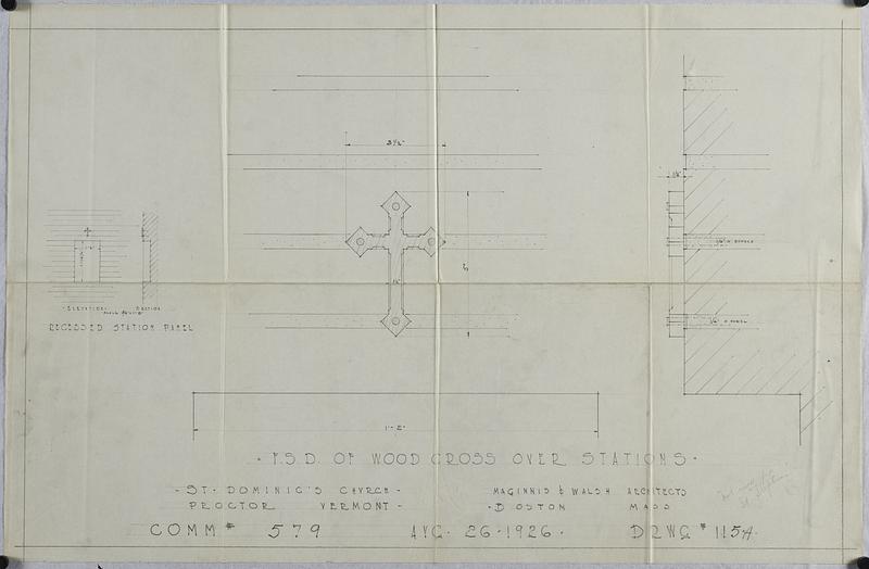 Full-scale drawing of wood cross over stations