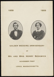 Program for the golden wedding anniversary of Mr. and Mrs. Henry Sedgwick