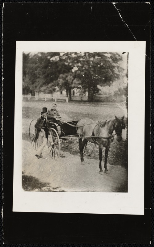Charles Sedgwick, standing: Henry W. Bishop in buggy