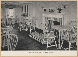 Villages of Newton, MA. Oak Hill. Dining room at Peabody Home tea house
