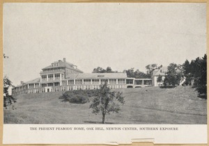 Villages of Newton, MA. Oak Hill. Peabody home, southern exposure