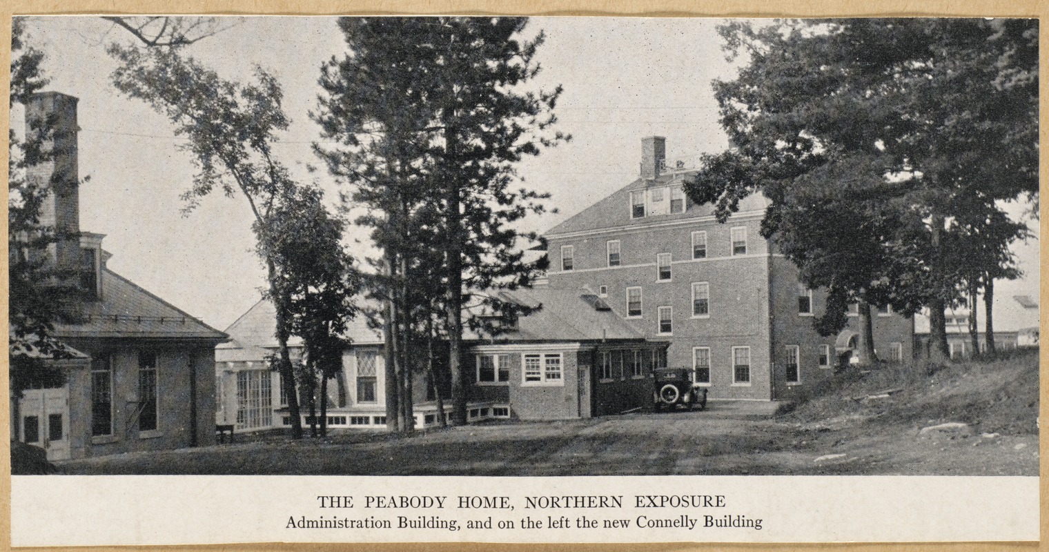 Villages of Newton, MA. Oak Hill. Peabody home, northern exposure, Adminsitration Building, Connelly Building