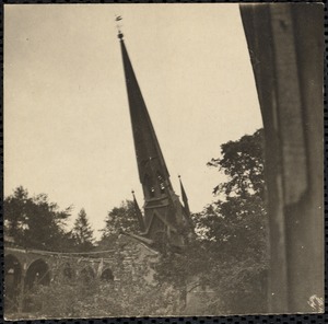 Toppled church steeple