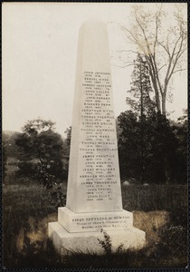 First Settlers of Newton Memorial. Newton Corner, Newton, MA