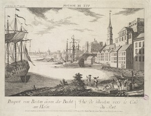 Prospect von Boston gegen der Bucht am Hafen