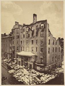 Ruins of the Winthrop House, cor. Tremont and Boylston Sts. Burned 1864