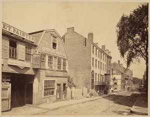 Tremont St. before widening. 1869. Looking north from Hollis St.