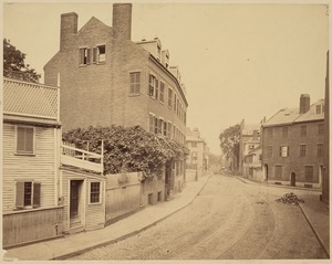 Tremont St., before widening. Looking north from Warrenton St., 1869