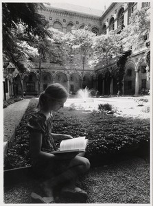 Sarah Rodman in the courtyard of the Boston Public Library