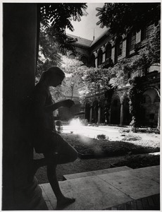Sarah Rodman in the courtyard of the Boston Public Library