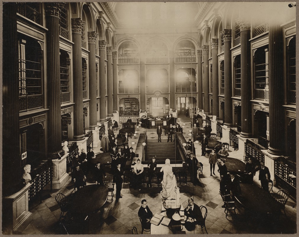 Boston Public Library, Boylston Street. Bates Hall