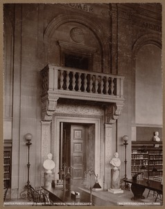Boston Public Library, Bates Hall. Main entrance and balcony
