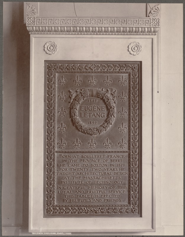 Boston Public Library, Copley Square. Eugène Létang tablet