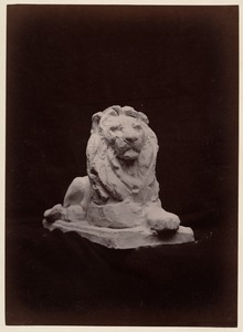 Plaster model of Louis Saint Gaudens lion statue, front view