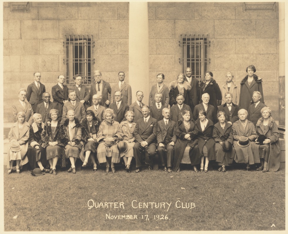 Quarter Century Club, November 17, 1926. Digital Commonwealth