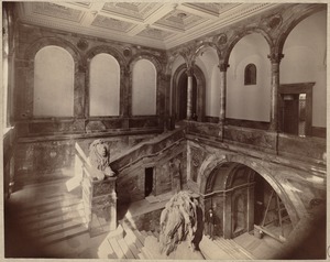 Boston Public Library. Copley Square. Grand stairs, during construction