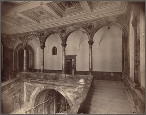 Boston Public Library, Copley Square. Grand staircase, construction