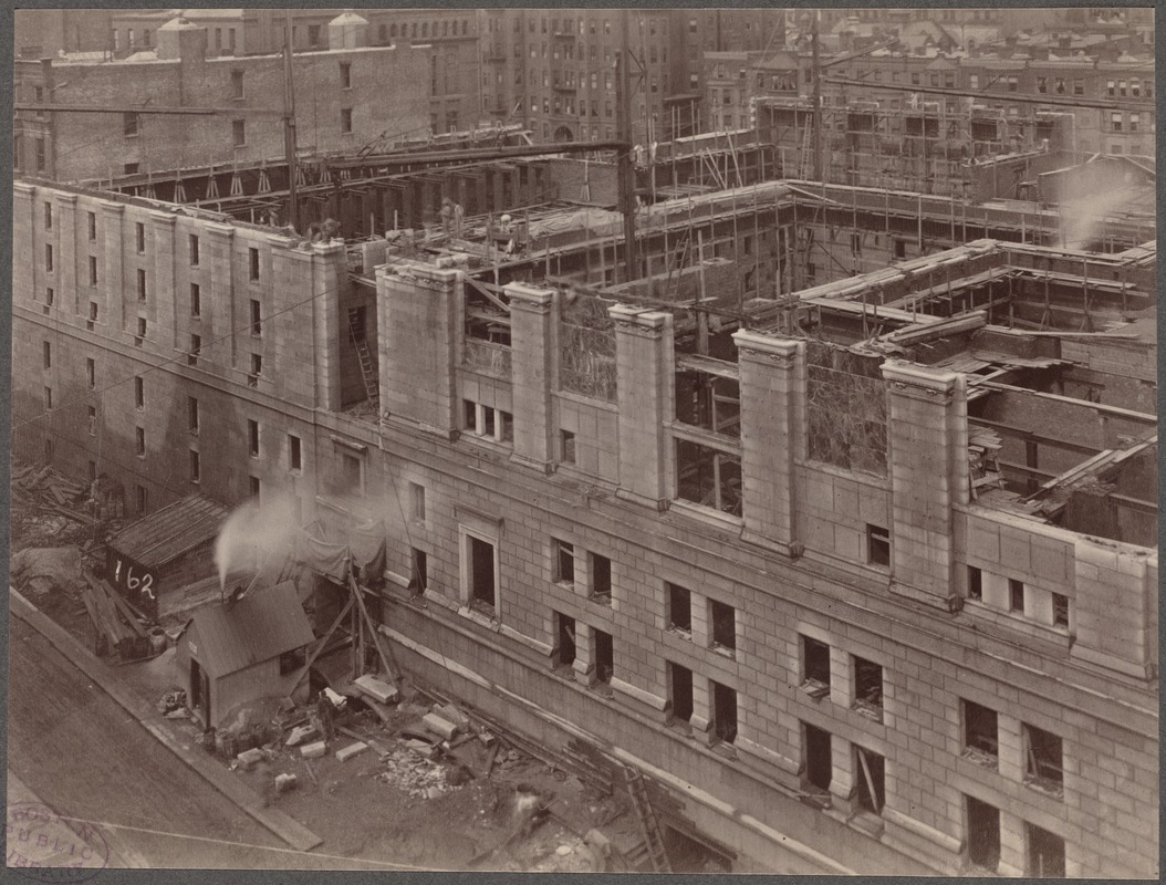 Boston Public Library, Copley Square. Construction
