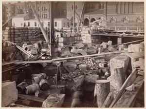 Boston Public Library, McKim building's view of foundation from Dartmouth St.