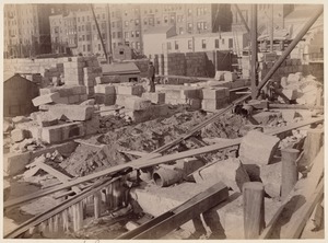 Boston Public Library, McKim building's view of foundation from Dartmouth St.