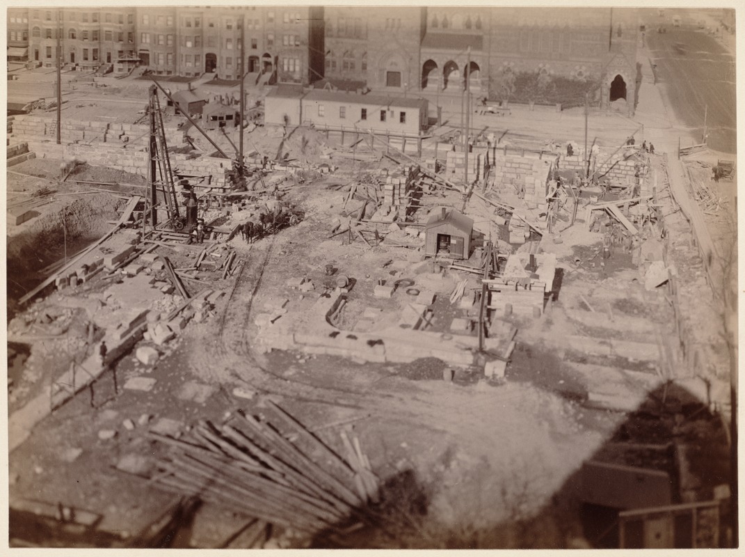 Boston Public Library, Copley Sq., foundations from S. S. Pierce's store