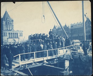 Boston Public Library. Laying cornerstone