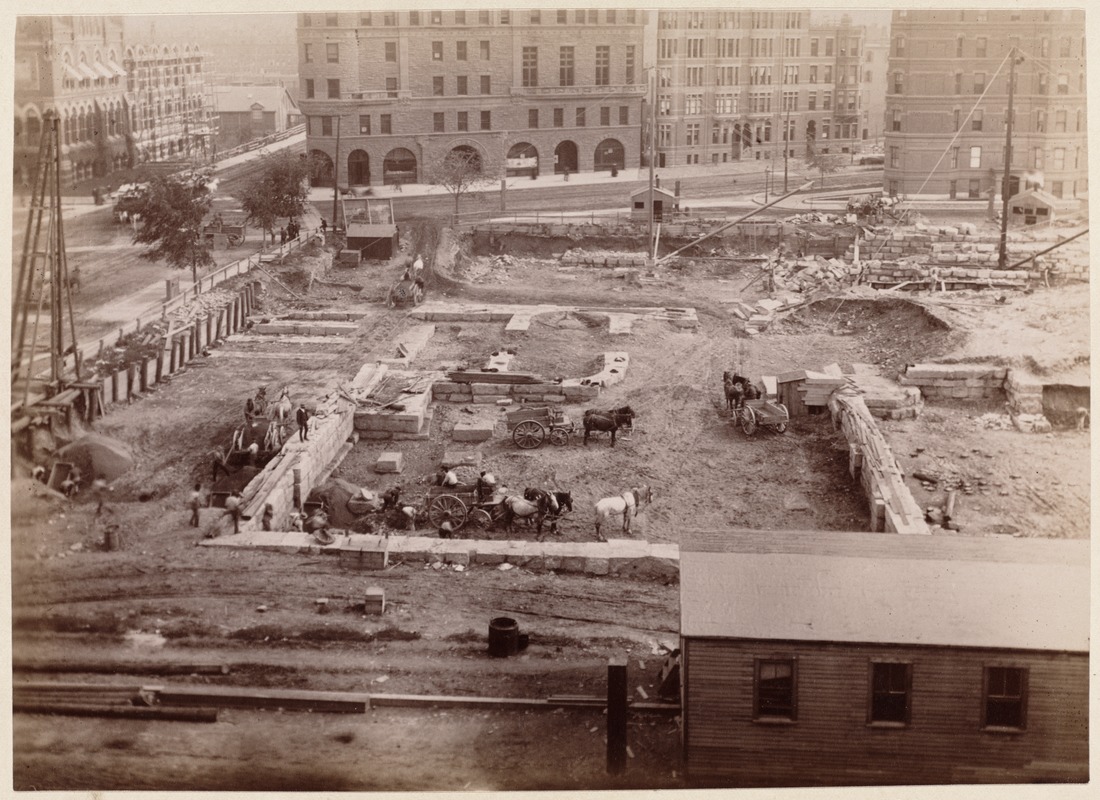 Boston Public Library, Copley Sq. Foundation from Old South Church