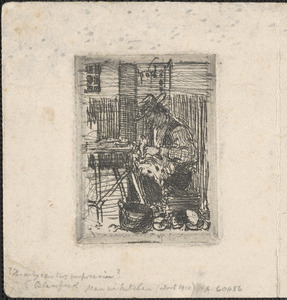 Title unrecorded (a man plucking a fowl)