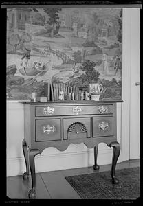 Pingree House, Salem, interior chest and wall paper detail