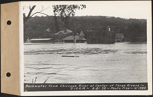 Backwater from Chicopee River at center of Three Rivers, Palmer, Mass., 3:15 PM, Sep. 21, 1938