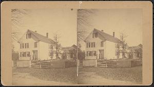 Stereograph of white clapboard home