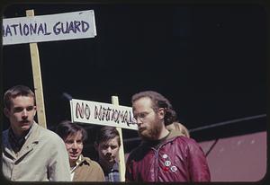 Demonstration against use of National Guard against rioters in Roxbury, Old City Hall, Boston