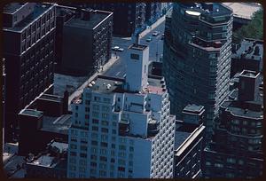 Elevated view of New York City buildings