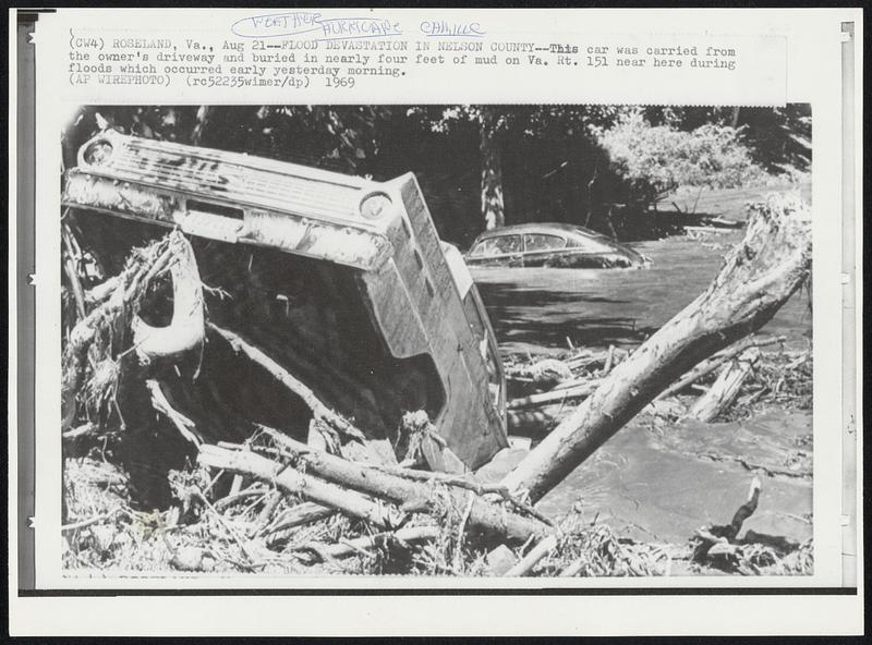 Weather Hurricane Camille. Roseland, VA. Flood Devastation In Nelson