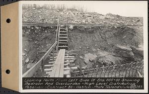 Contract No. 80, High Level Distribution Reservoir, Weston, looking north from left side of Sta. 885+80 showing bedrock and overburden, high level distribution reservoir, Weston, Mass., Apr. 16, 1940