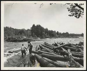 Logging Gets Under Way at Limington, Me., as rivers, ice locked for several months, open up. Logging at Limington, Maine, is getting under way as rivers, ice locked for past few months, open up. Credit Edward Donn, State House, Augusta, Maine. Story attached.