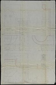 Three-quarter inch and full-scale drawing of holy water font