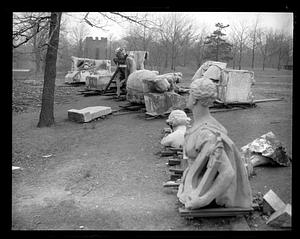 French statues from post office moved to Franklin Park